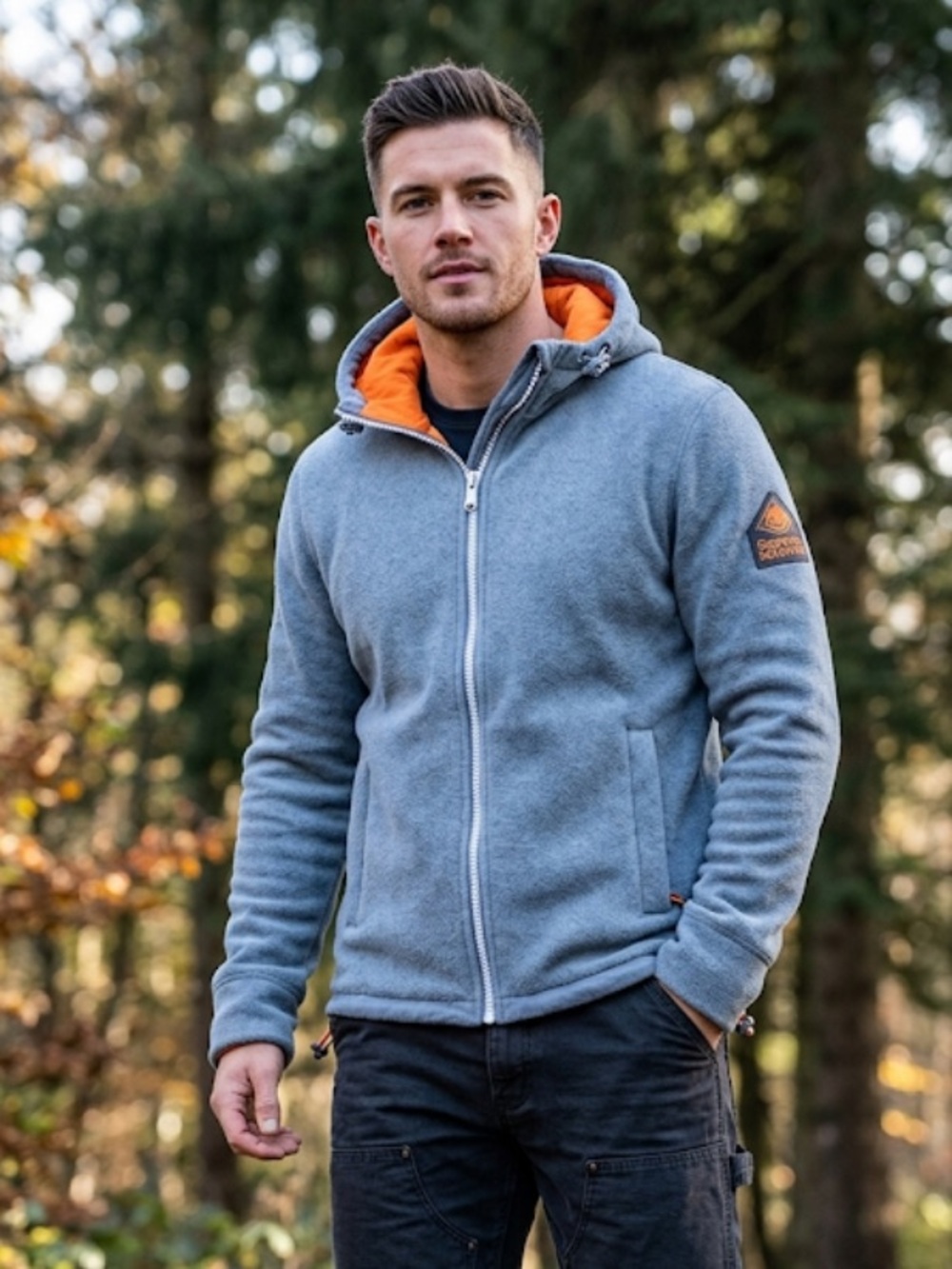 Superdry Mountain SD-Windtrekker Hooded Jacket Grey Orange, Sz M